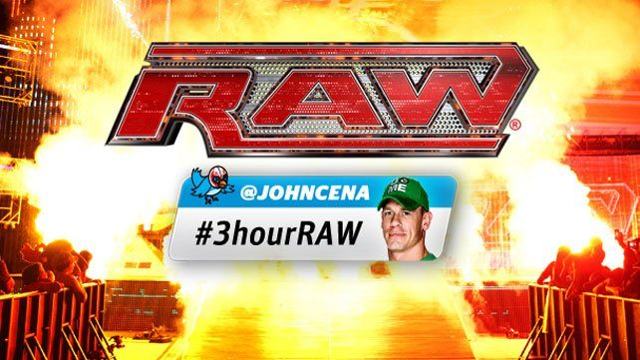 Three-hour Raw will feature 60 extra minutes of filler