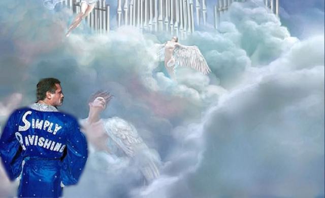 Rick Rude tells angels in heaven to shut up while he takes his robe off