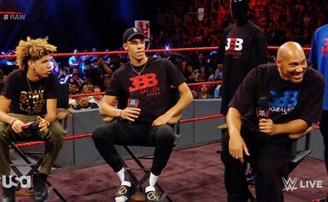 Raw features guest appearance by people who apparently play a sport or something