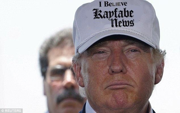 Trump insists all media is fake except Kayfabe News, which he believes completely