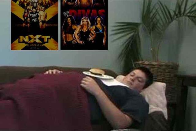 Female wrestler “getting a bit chubby,” wheezes fan struggling to get up from couch