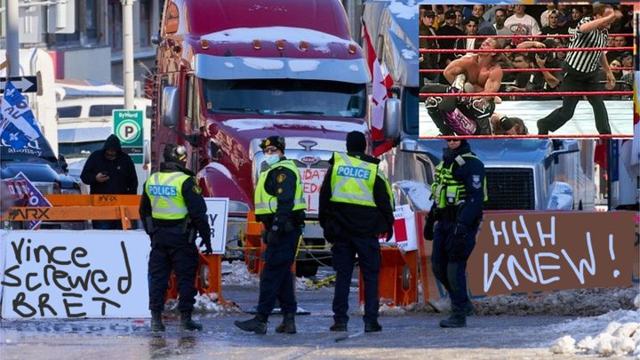 Canadian trucker convoy rolls into Montreal demanding justice for 1997 “Screwjob”