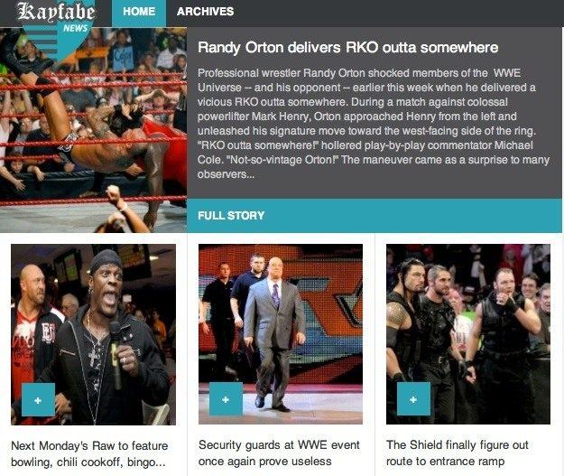 Redesigned Kayfabe News now 100 percent true