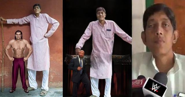 WWE signs Great Khali Jr. — who stands three feet taller than his giant father!