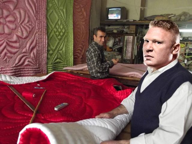 Suspended Lesnar returns to quilting