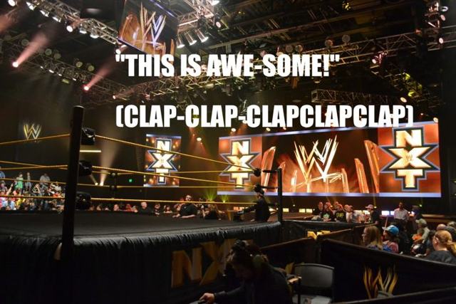 NXT fans chant “This is awesome” at empty ring