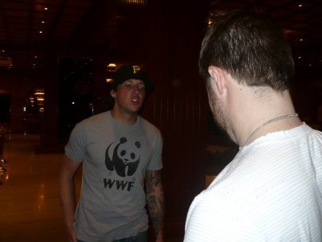 Wrestling fan unaware he’s wearing a World Wildlife Fund t-shirt