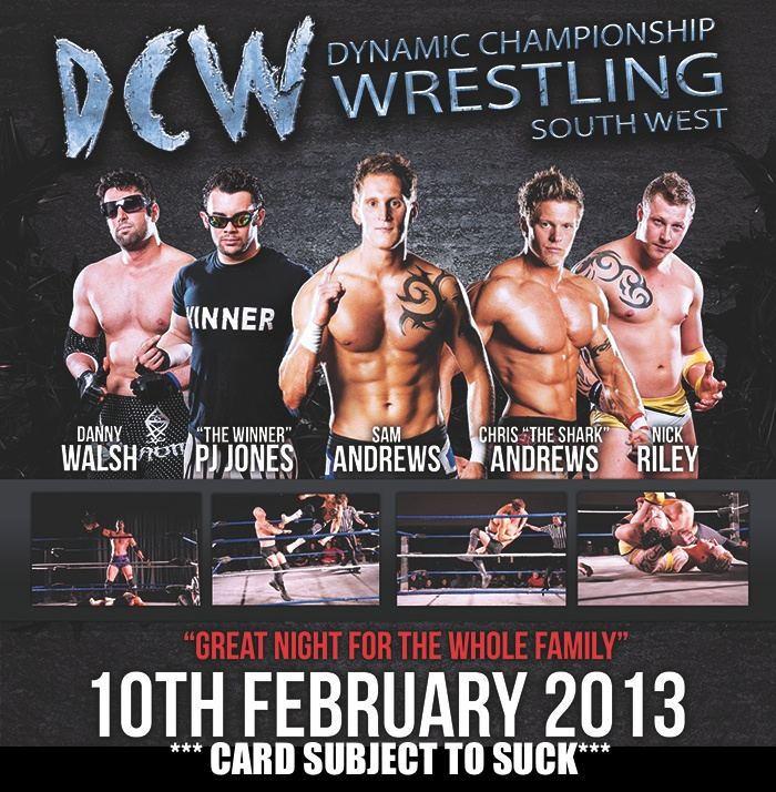 Fine print on wrestling poster says “Card Subject to Suck”