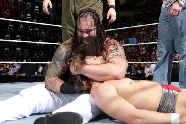 Bray Wyatt passionately French kisses defeated opponent