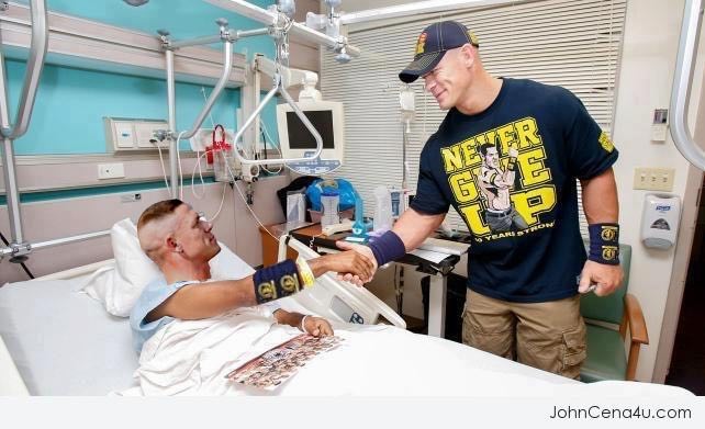 Injured Cena gets Make-A-Wish visit from self