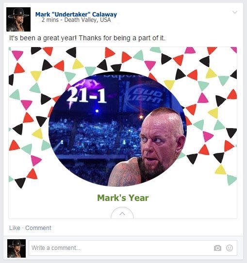 Undertaker’s Facebook year-in-review a heartbreaking reminder of failure