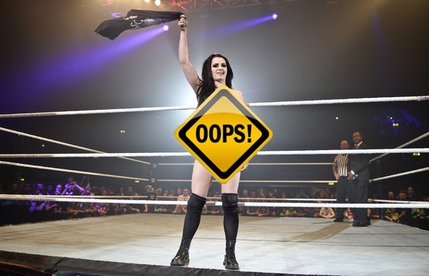 Paige has wardrobe malfunction at WWE event