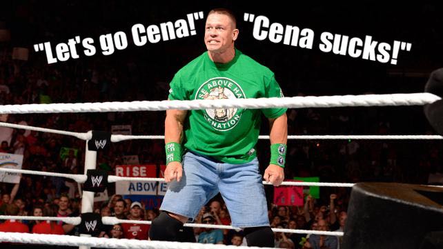 Cena unsure whether to go or suck