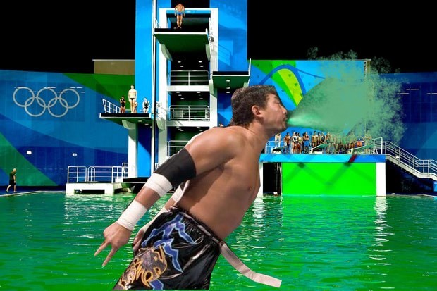 Olympic pool turns green: are mysterious Asian wrestlers to blame?