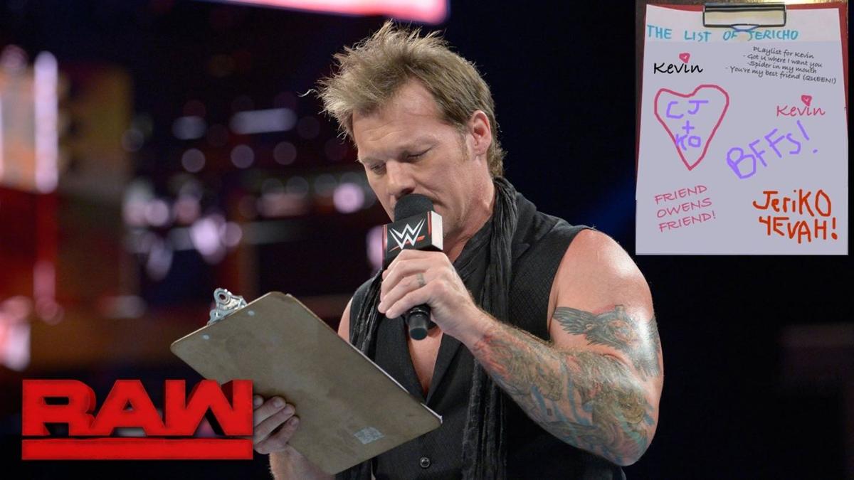LEAKED! Jericho’s list mostly just the word “Kevin” with heart over the “i”