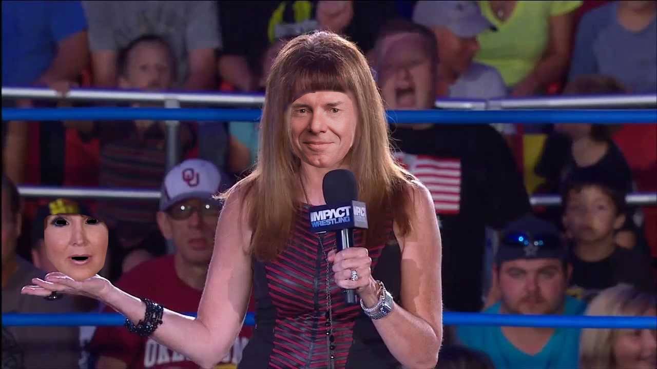 Dixie Carter unmasks to reveal she was Vince McMahon all along
