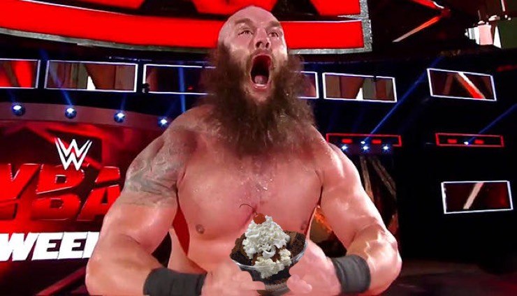 “I’m not finished with you,” Strowman hollers at half-eaten sundae