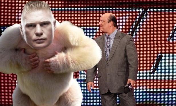 Lesnar technically always in “gorilla position”