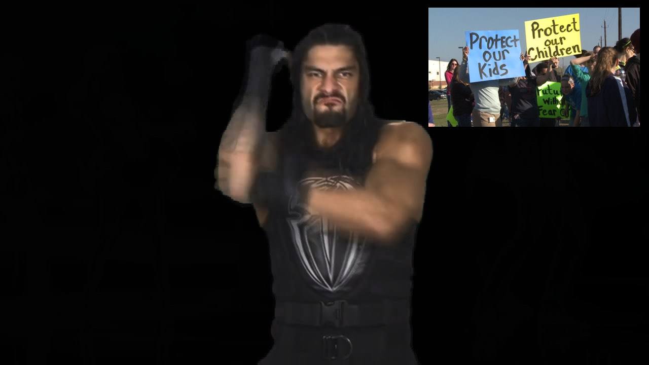 Concerned parents demand Reigns stop making “lewd gesture” with forearm