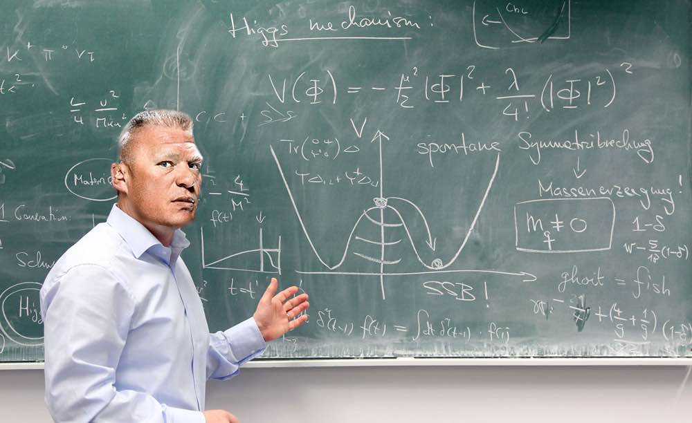 Lesnar nearing completion of PhD in quantum theory