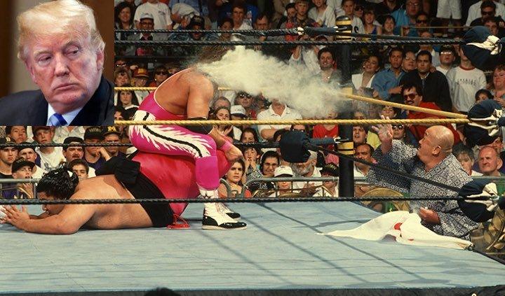 Trump says foreign objects should “go back” into the trunks of heel wrestlers