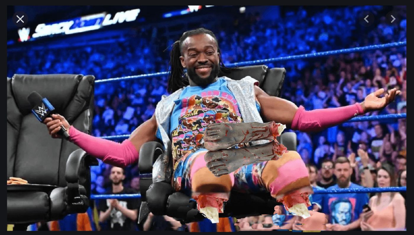 Kofi to avoid Rumble elimination by amputating both feet